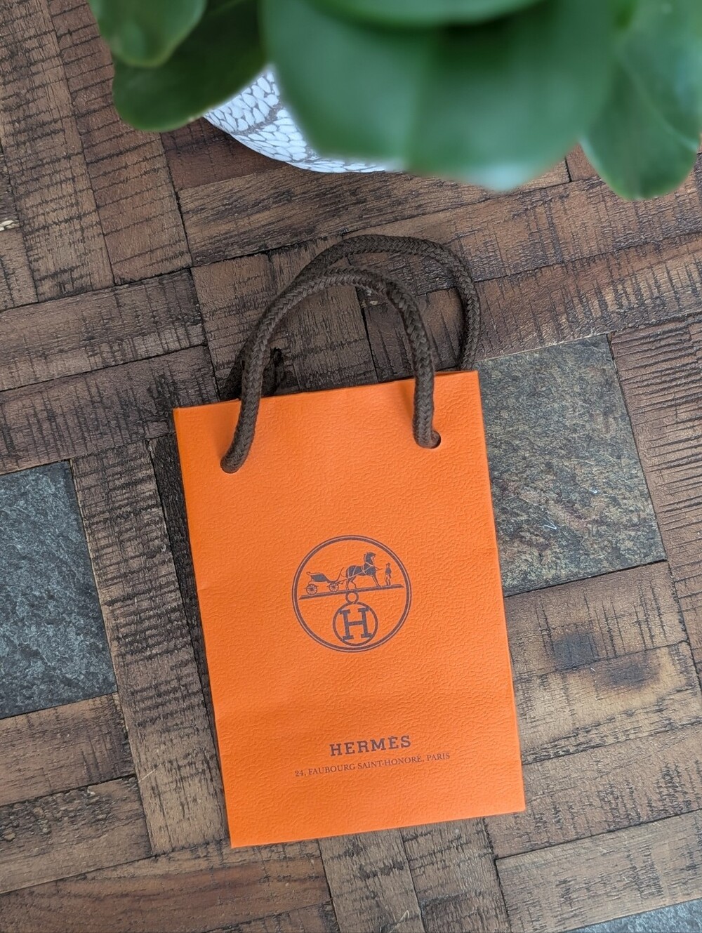 HERMES  Authentic Orange Shopping/Gift Bag